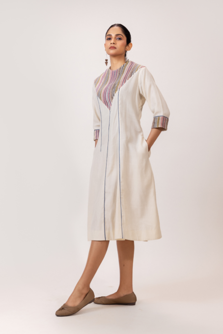 Multicolor Stripe Panel Dress